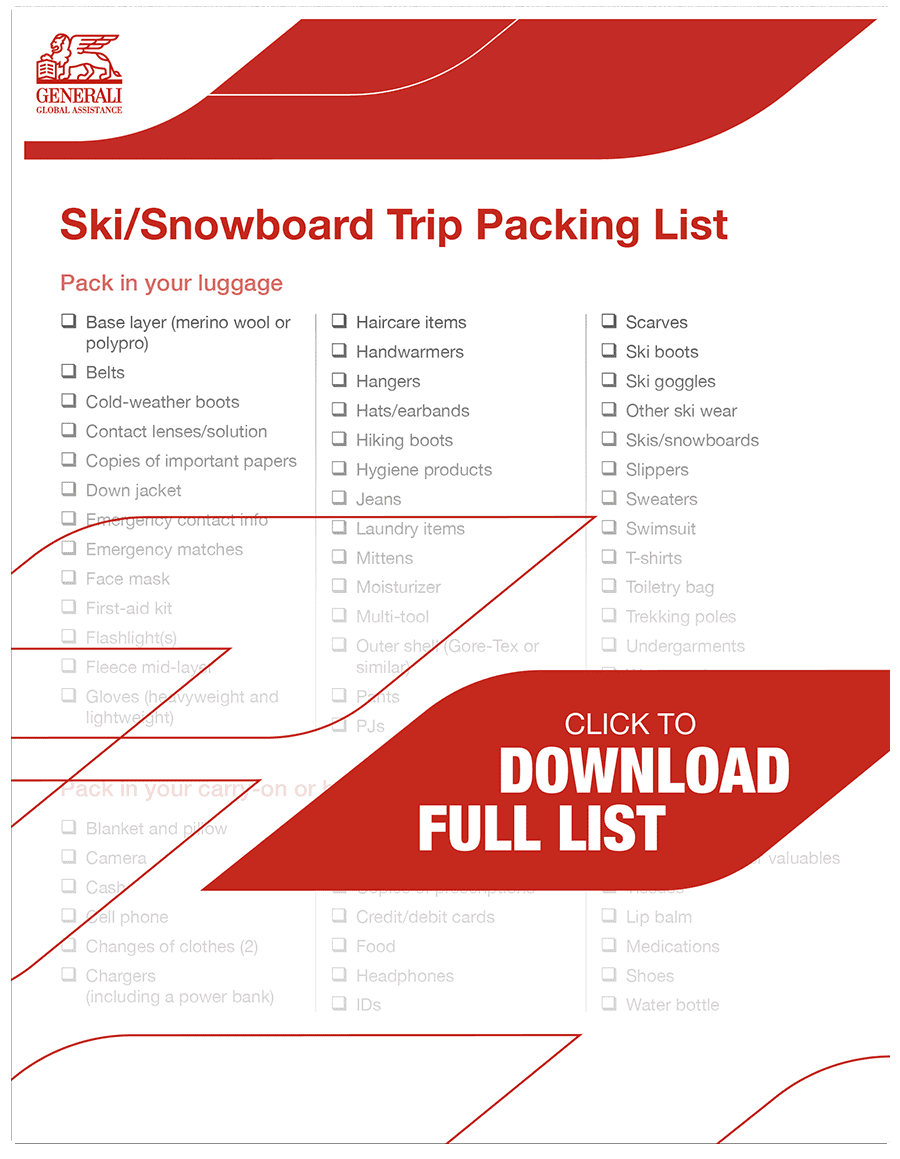 Ski Trip Packing Checklist
