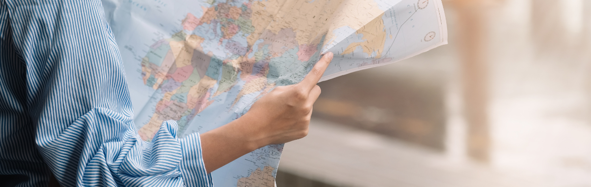 person holding a map