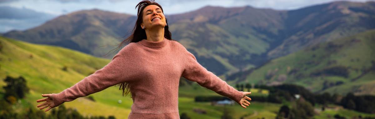 woman finished hiking 