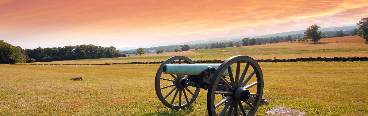 old cannon in a field