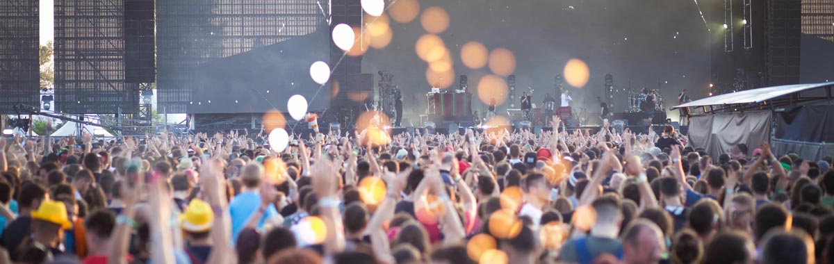 concert with a large. crowd