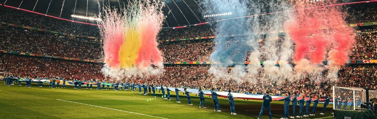 fireworks going off in celebration of game