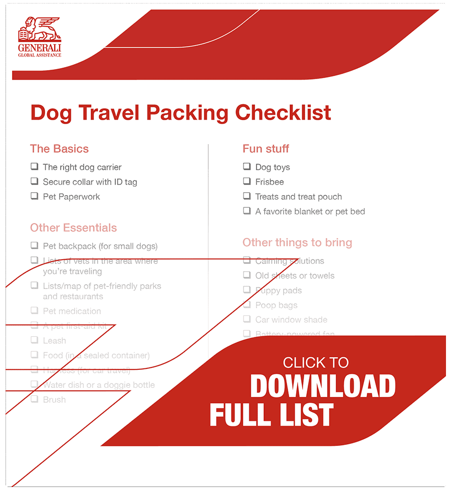 dog packing checklist