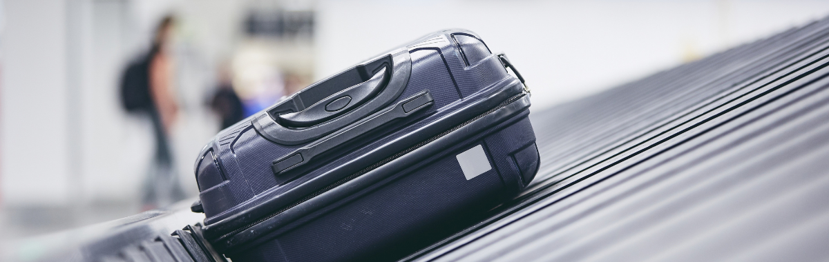 alone luggage at a pickup location