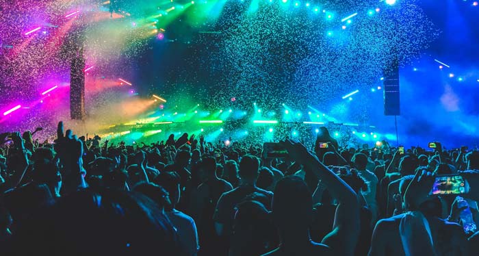 concert with light show and crowd