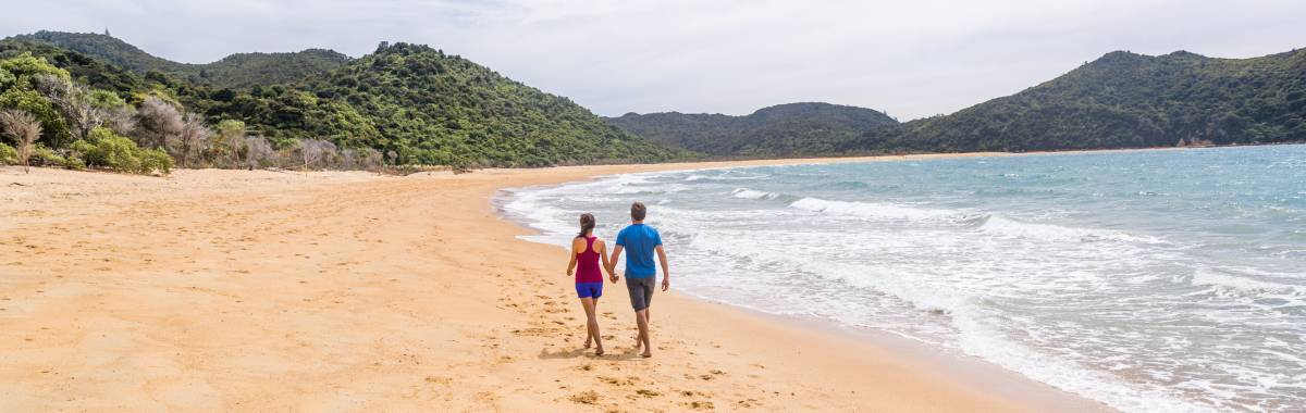 couple walking on a beach together