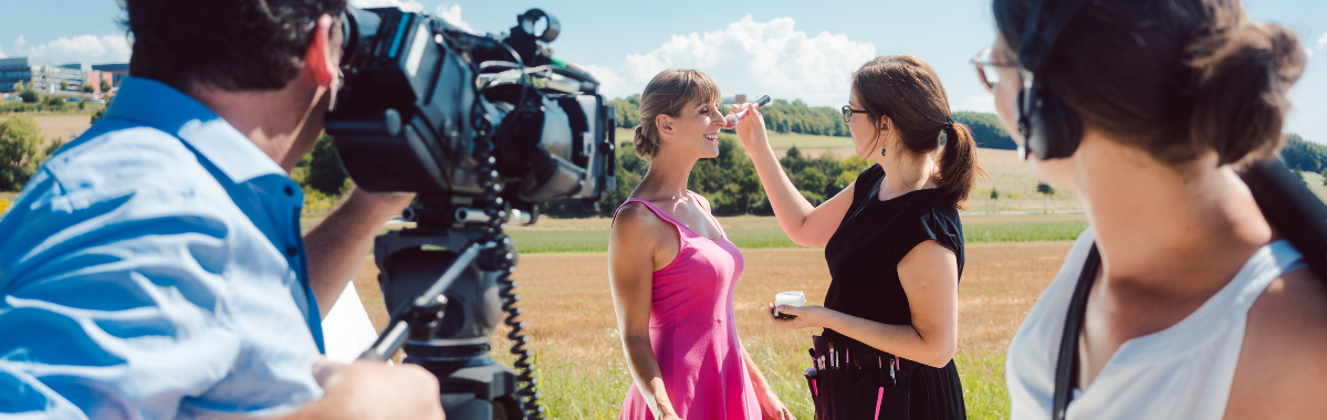 film crew getting ready for a shoot