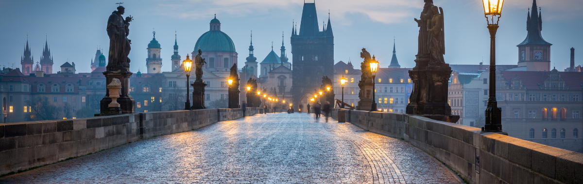 Charles bridge at night