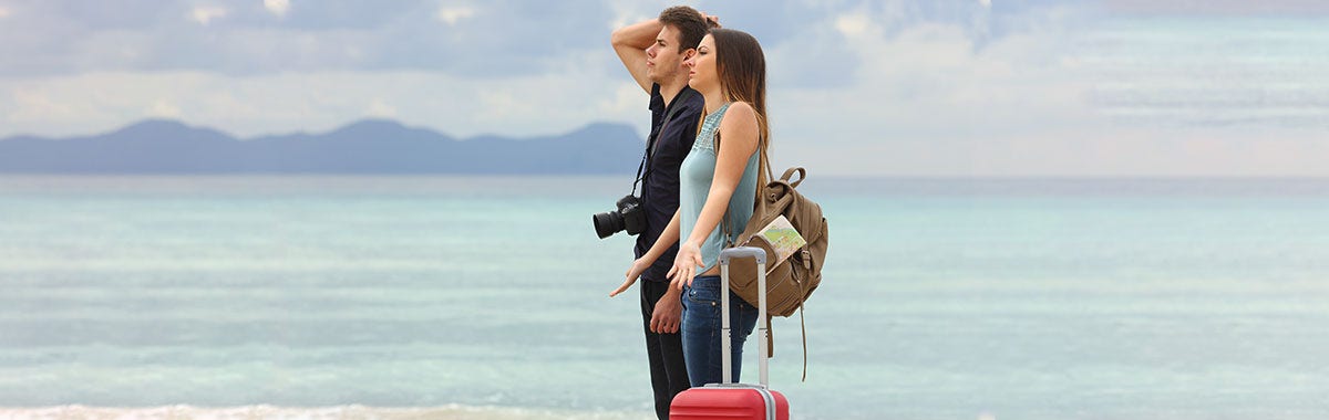 couple who are upset as their plans were canceled due to the weather