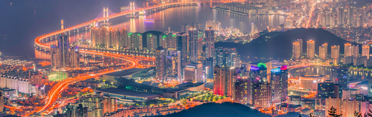 aerial shot of busan Korea