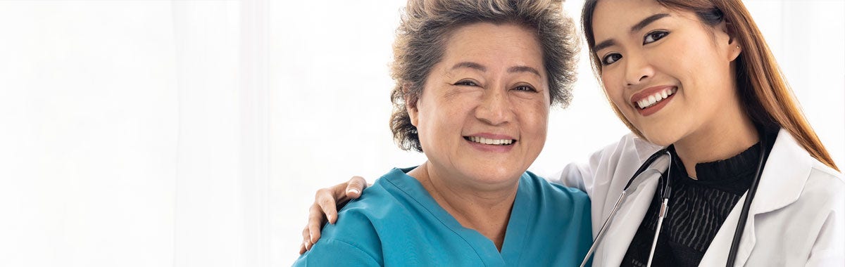 senior patient with a doctor