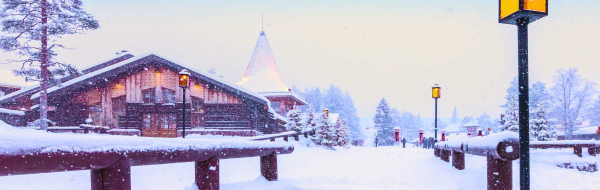 winter village in europe covered in snow