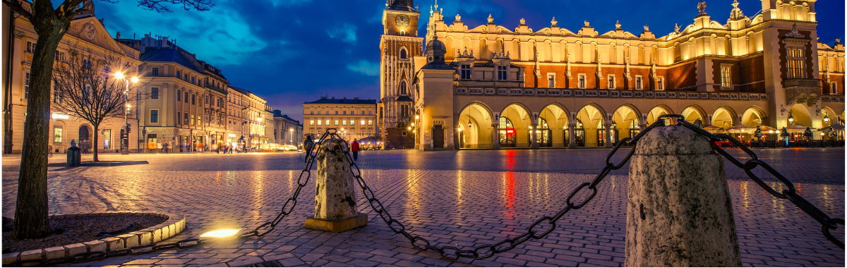 Warsaw, Poland at night