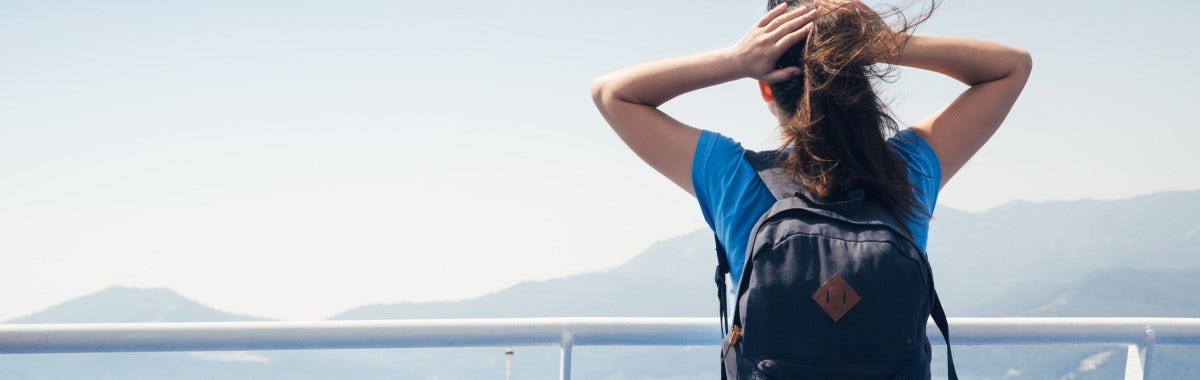 worried person on a cruise ship