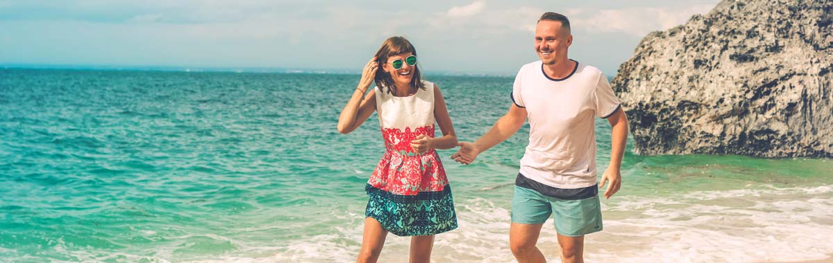 couple on a beach vacation