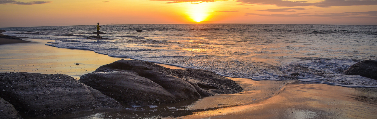 Mancora beach at sunset