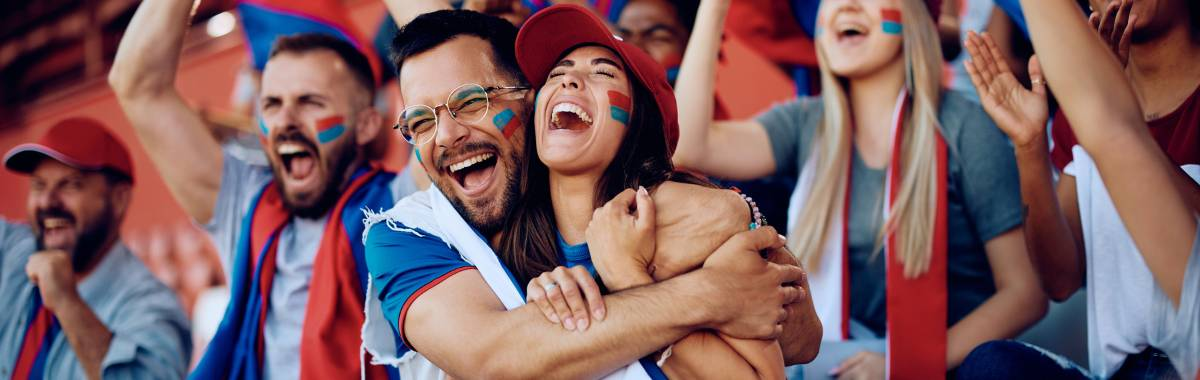 sports team fans celebrating