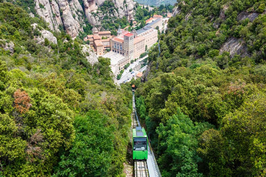 view from Montserrat looking down at Barcelona