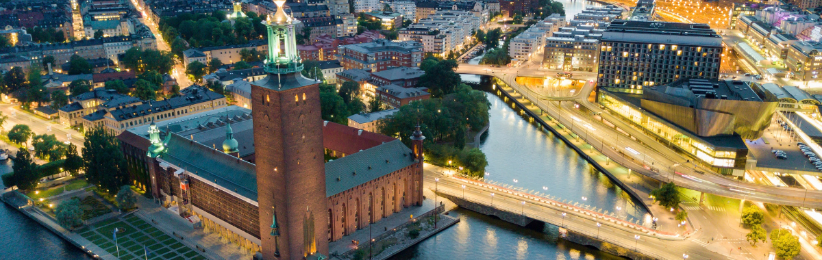 aerial shot of stockholm Sweden