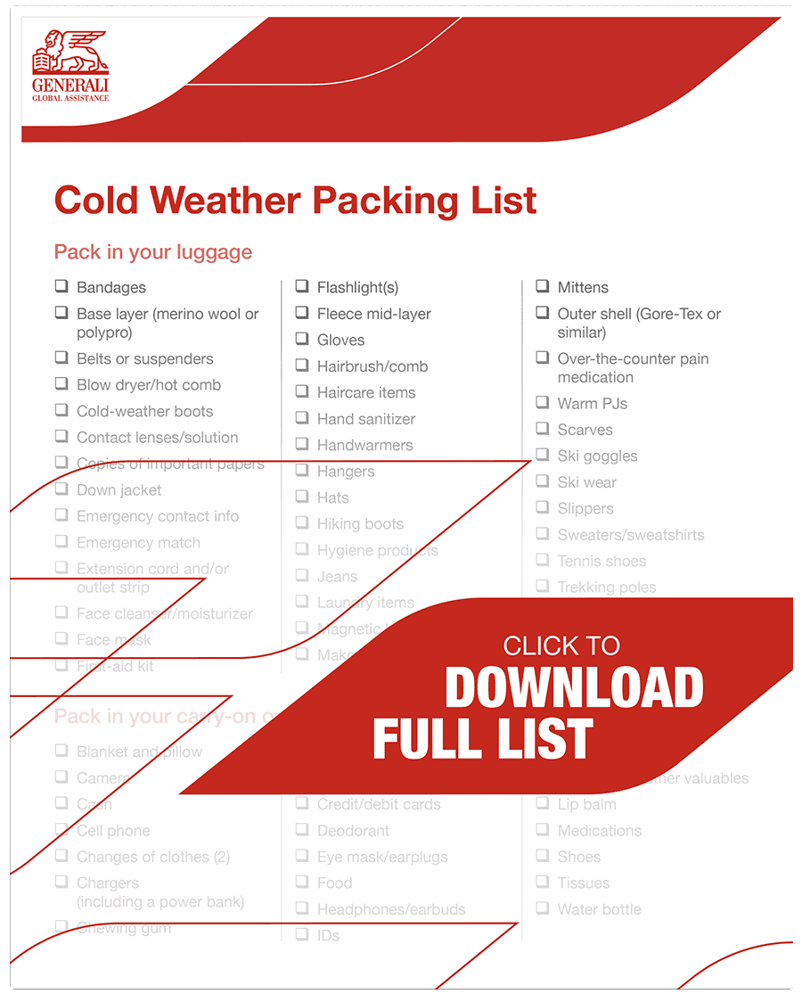 Cold Weather Packing Checklist