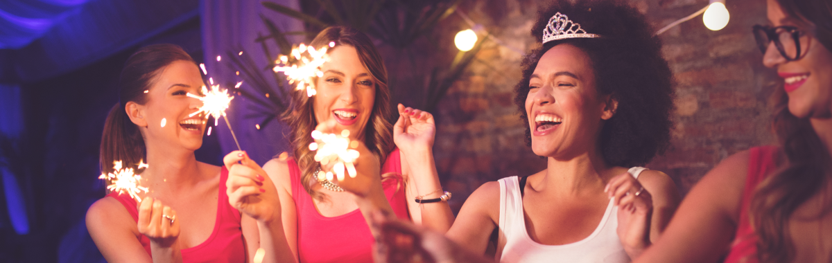 women with sparklers 