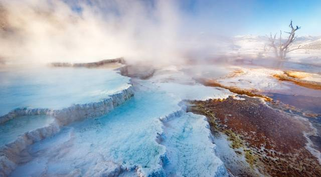 multi tiered hot springs 
