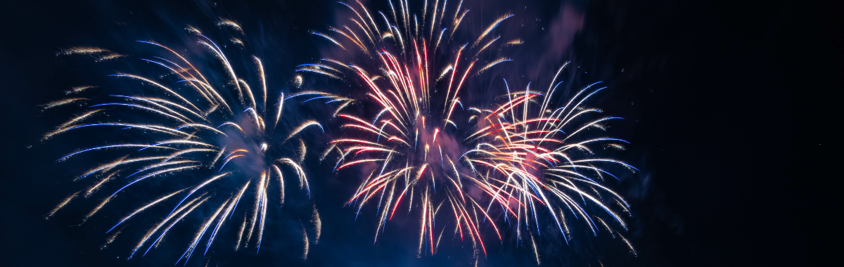 fireworks going off in the sky