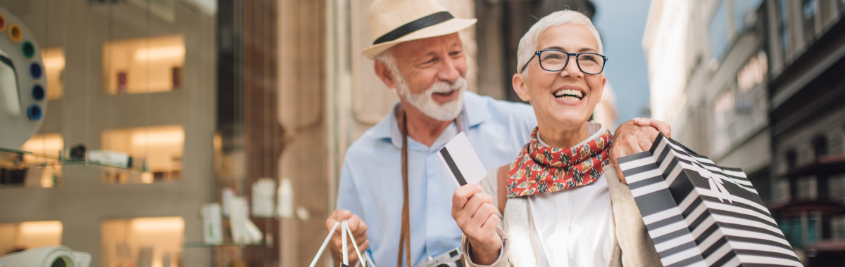 senior couple shopping