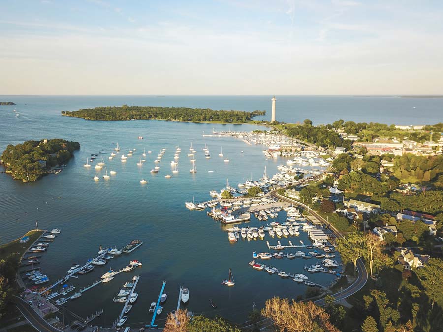 south bass island in Ohio - boats in a bay