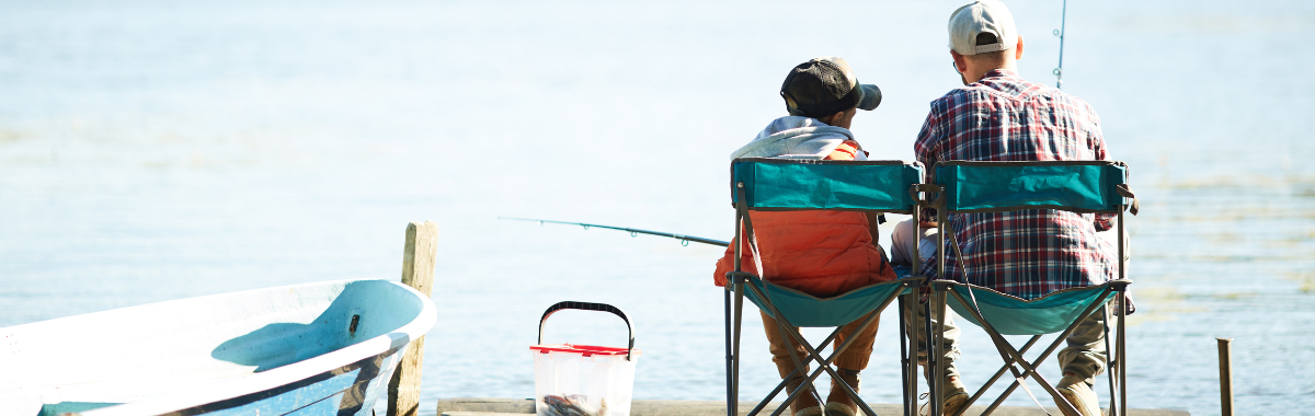 Father and son fishing 