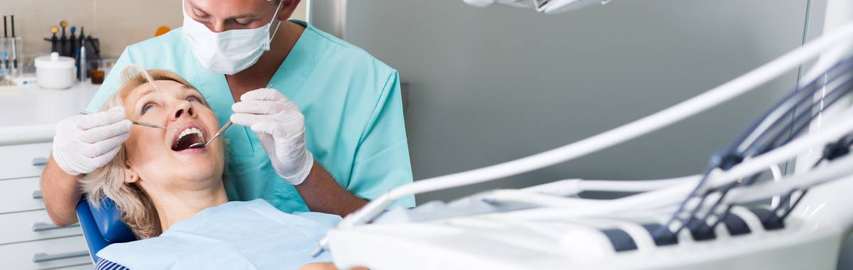 Woman at the dentist