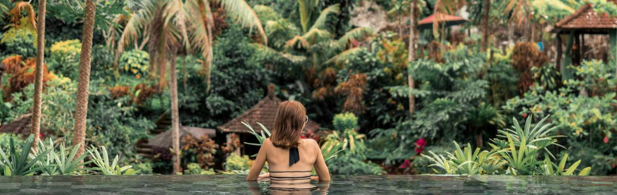 woman in a pool in bali