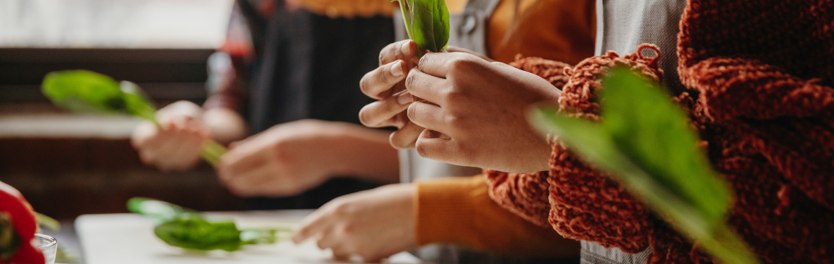 people taking a cooking class