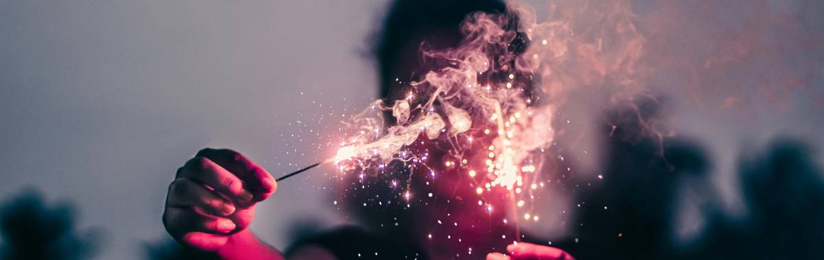 someone playing with fireworks