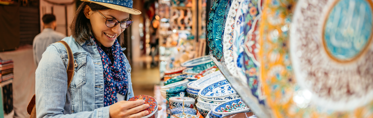 woman shopping in a marketplace