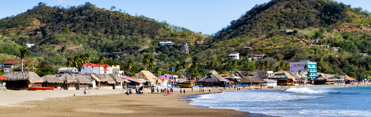 Nicaragua beach and village