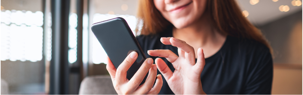 woman on her phone