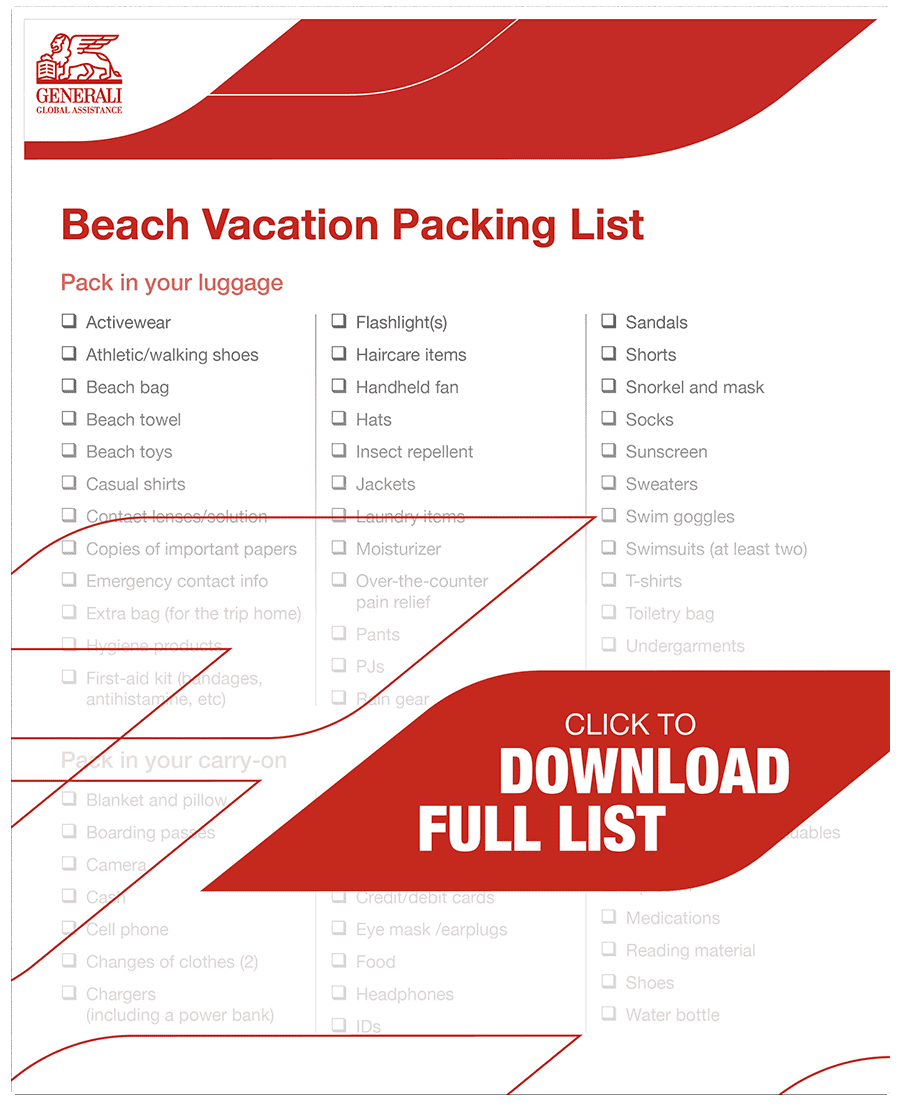 Beach Vacation Packing Checklist