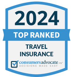 Consumers Advocate top ranked travel insurance badge