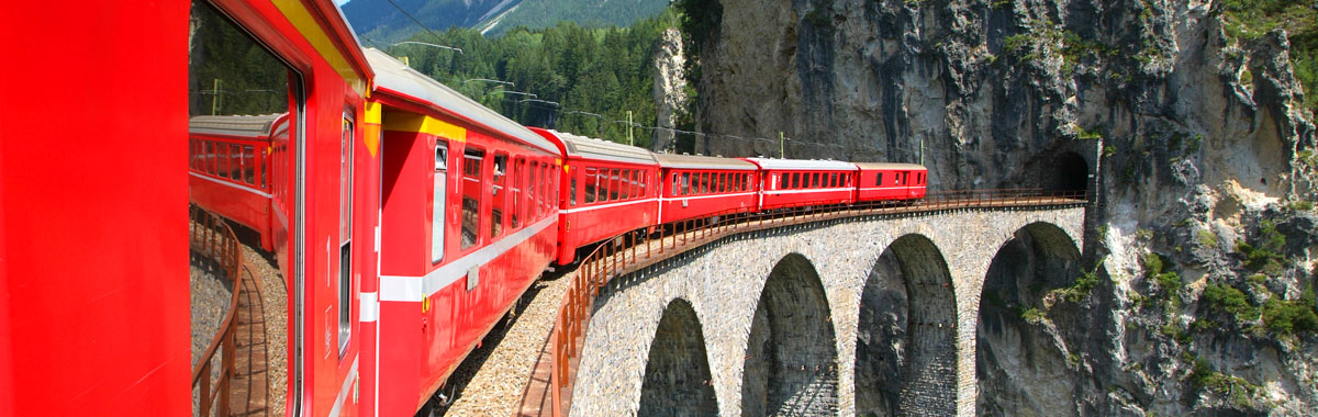 Glacier Express train in Switzerland