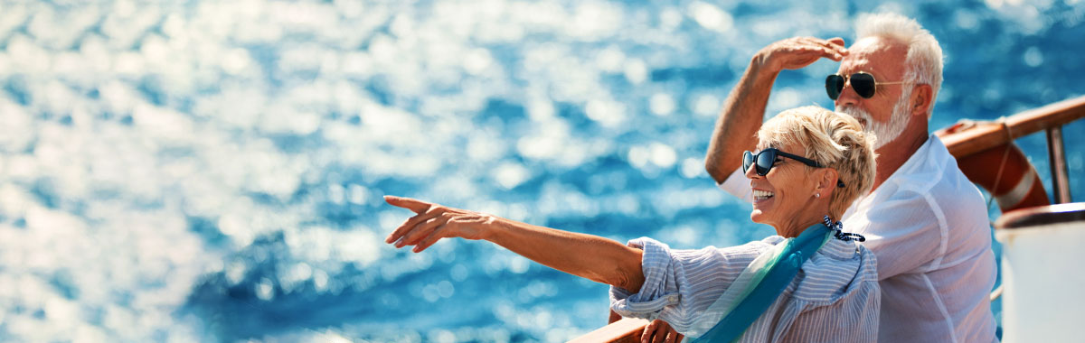 older couple on a cruise trip