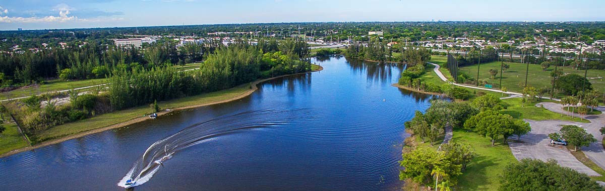 aerial view of Pembroke Pines and river