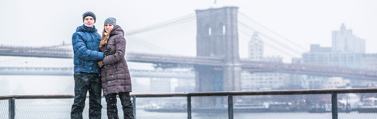 couple on a winter getaway