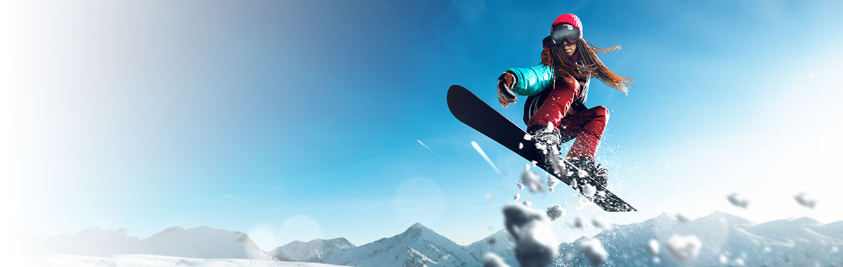 snowboarder getting air