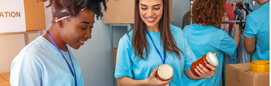 volunteers helping on a trip