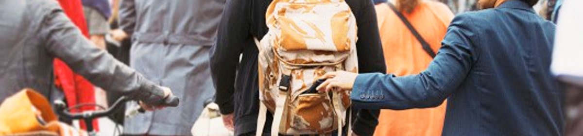 pickpocket taking a wallet from a bag