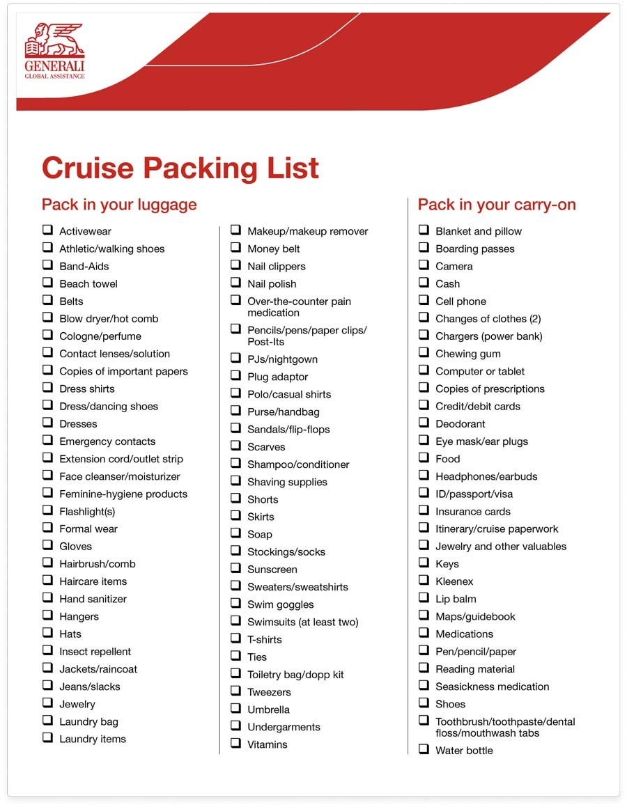 The Ultimate Cruise Packing Checklist (Easy to Print)