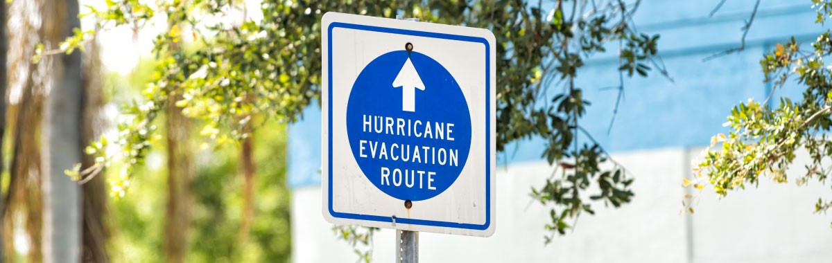 sign that says hurricane evacuation route
