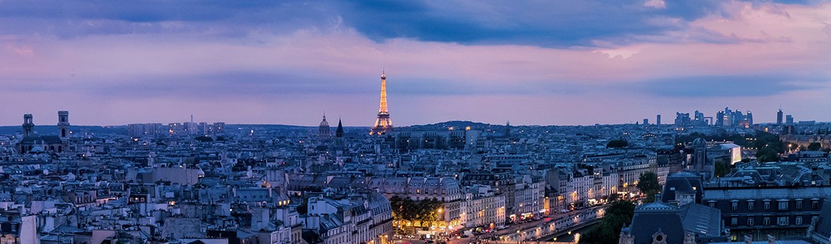 skyline of Paris, France, at night
