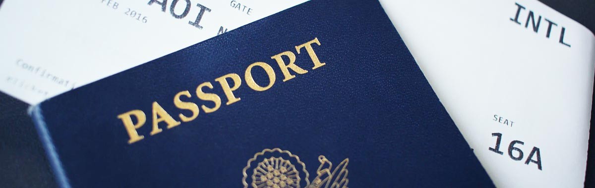 travel document, passport and airline ticket
